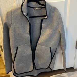 Men’s Medium The North Face jacket with hoodie type material Gray